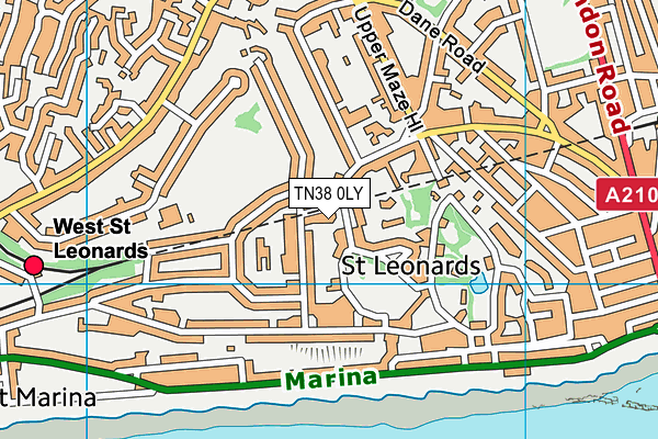 TN38 0LY map - OS VectorMap District (Ordnance Survey)