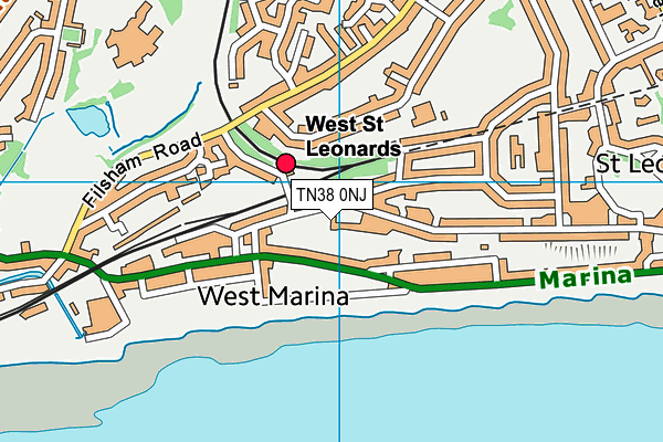 TN38 0NJ map - OS VectorMap District (Ordnance Survey)