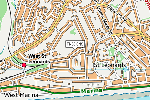 TN38 0NS map - OS VectorMap District (Ordnance Survey)