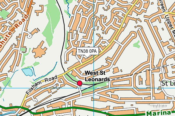 TN38 0PA map - OS VectorMap District (Ordnance Survey)