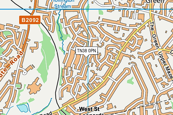 TN38 0PN map - OS VectorMap District (Ordnance Survey)