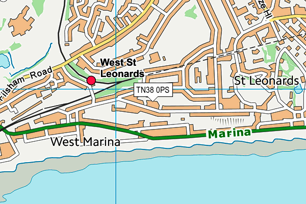 TN38 0PS map - OS VectorMap District (Ordnance Survey)