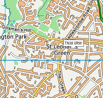 TN38 0RW map - OS VectorMap District (Ordnance Survey)