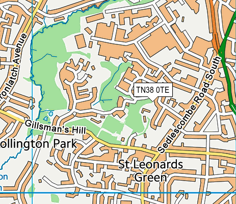 TN38 0TE map - OS VectorMap District (Ordnance Survey)