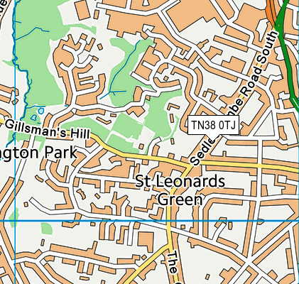 TN38 0TJ map - OS VectorMap District (Ordnance Survey)