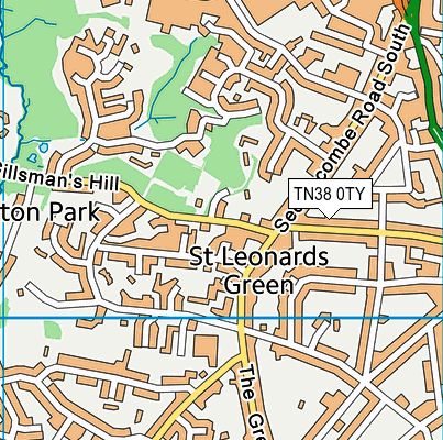 TN38 0TY map - OS VectorMap District (Ordnance Survey)