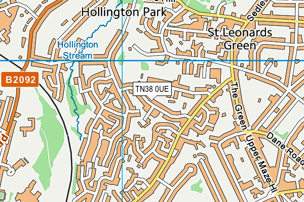 TN38 0UE map - OS VectorMap District (Ordnance Survey)