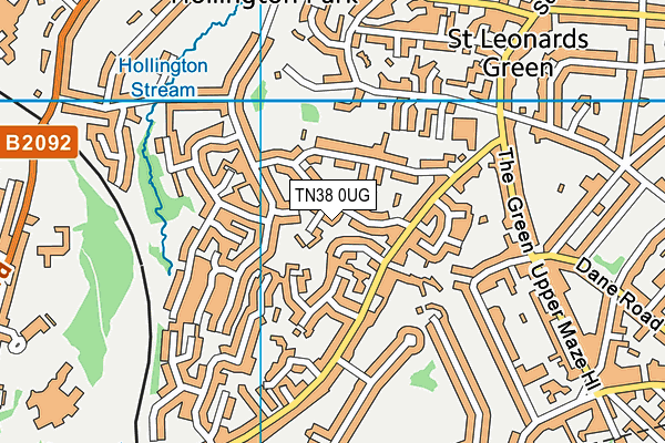 TN38 0UG map - OS VectorMap District (Ordnance Survey)