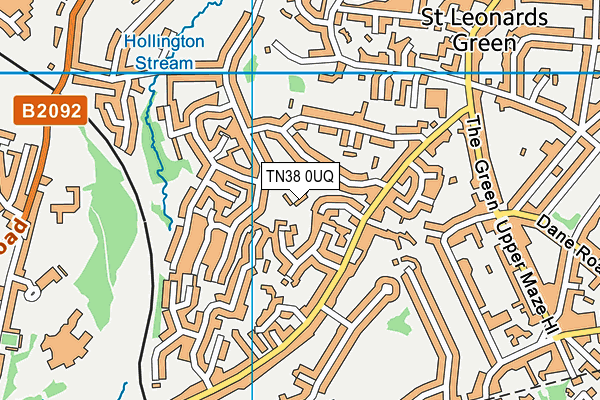 TN38 0UQ map - OS VectorMap District (Ordnance Survey)