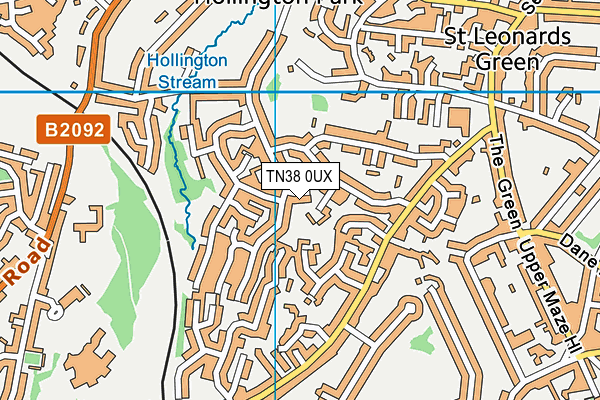 TN38 0UX map - OS VectorMap District (Ordnance Survey)
