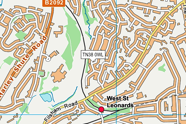TN38 0WL map - OS VectorMap District (Ordnance Survey)