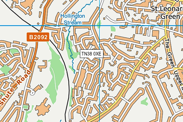 TN38 0XE map - OS VectorMap District (Ordnance Survey)