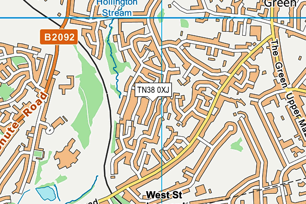 TN38 0XJ map - OS VectorMap District (Ordnance Survey)