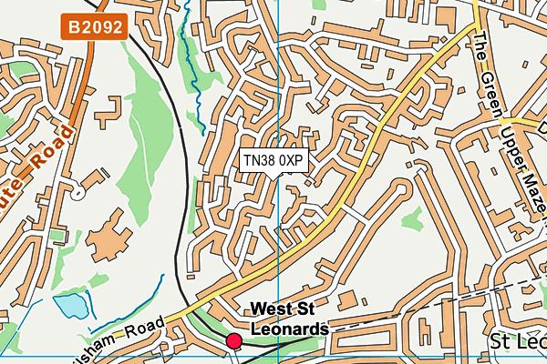 TN38 0XP map - OS VectorMap District (Ordnance Survey)