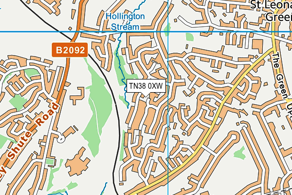 TN38 0XW map - OS VectorMap District (Ordnance Survey)