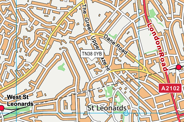 TN38 0YB map - OS VectorMap District (Ordnance Survey)