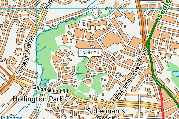 TN38 0YR map - OS VectorMap District (Ordnance Survey)