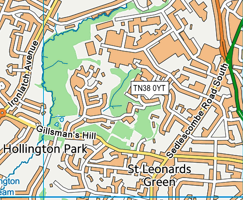 TN38 0YT map - OS VectorMap District (Ordnance Survey)