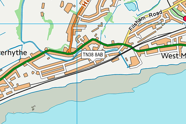 TN38 8AB map - OS VectorMap District (Ordnance Survey)