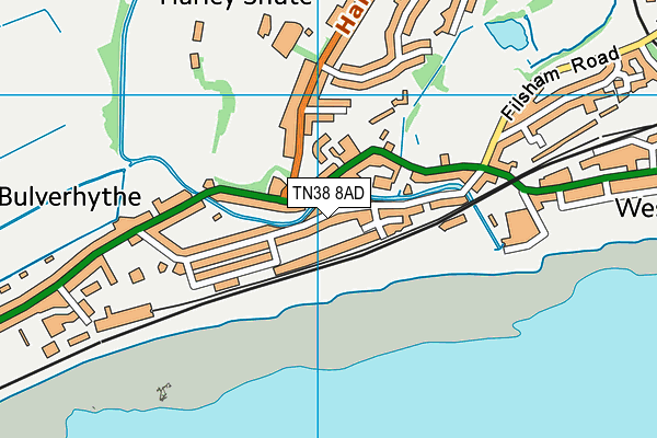 TN38 8AD map - OS VectorMap District (Ordnance Survey)