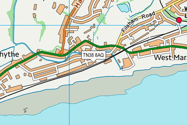 TN38 8AQ map - OS VectorMap District (Ordnance Survey)