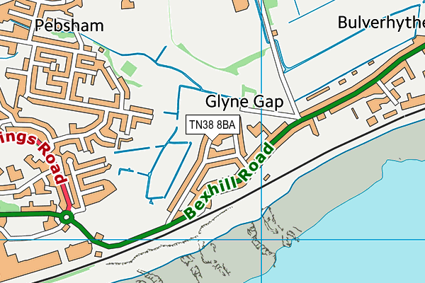 TN38 8BA map - OS VectorMap District (Ordnance Survey)