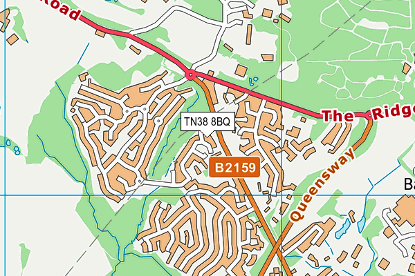 TN38 8BQ map - OS VectorMap District (Ordnance Survey)