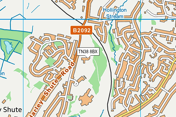 TN38 8BX map - OS VectorMap District (Ordnance Survey)