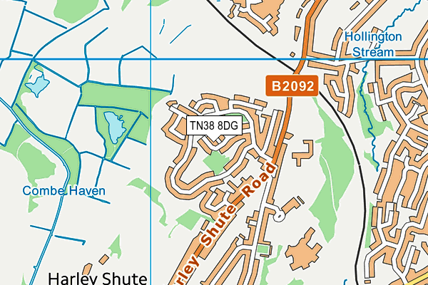 TN38 8DG map - OS VectorMap District (Ordnance Survey)