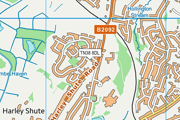 TN38 8DL map - OS VectorMap District (Ordnance Survey)