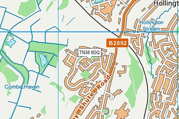 TN38 8DQ map - OS VectorMap District (Ordnance Survey)