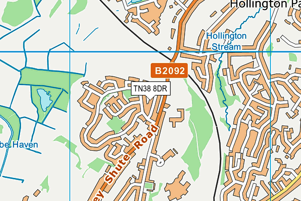 TN38 8DR map - OS VectorMap District (Ordnance Survey)