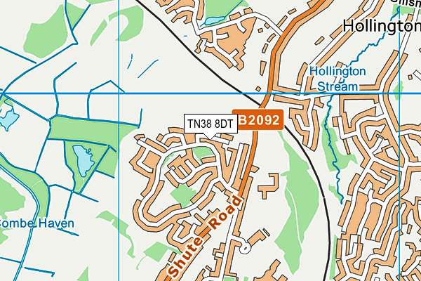 TN38 8DT map - OS VectorMap District (Ordnance Survey)