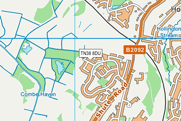 TN38 8DU map - OS VectorMap District (Ordnance Survey)