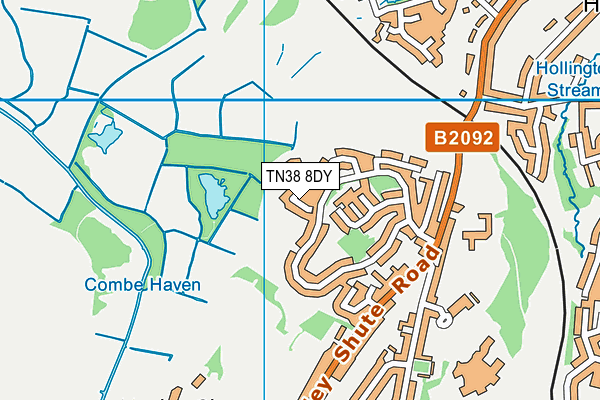TN38 8DY map - OS VectorMap District (Ordnance Survey)