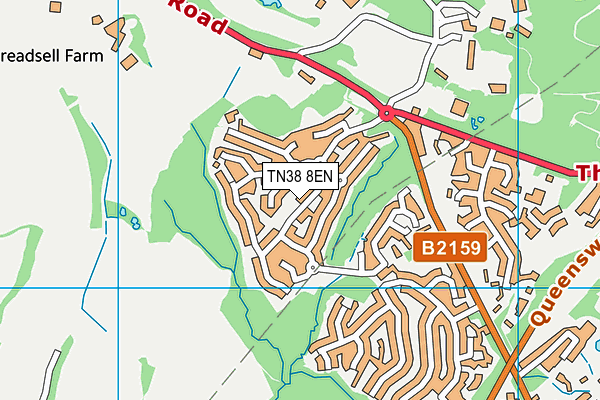 TN38 8EN map - OS VectorMap District (Ordnance Survey)