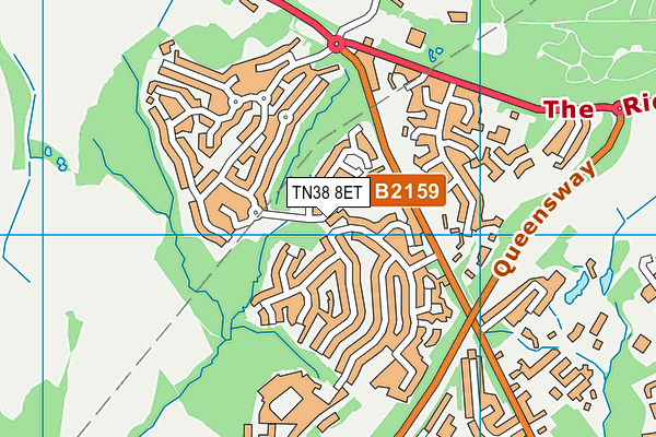 TN38 8ET map - OS VectorMap District (Ordnance Survey)