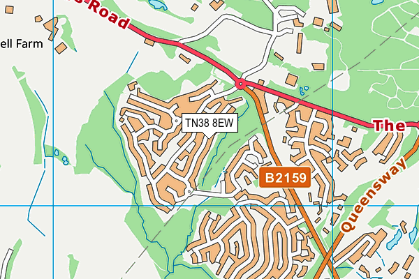 TN38 8EW map - OS VectorMap District (Ordnance Survey)