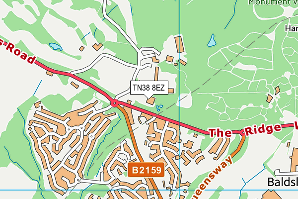TN38 8EZ map - OS VectorMap District (Ordnance Survey)