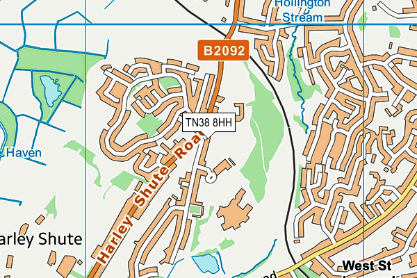 TN38 8HH map - OS VectorMap District (Ordnance Survey)