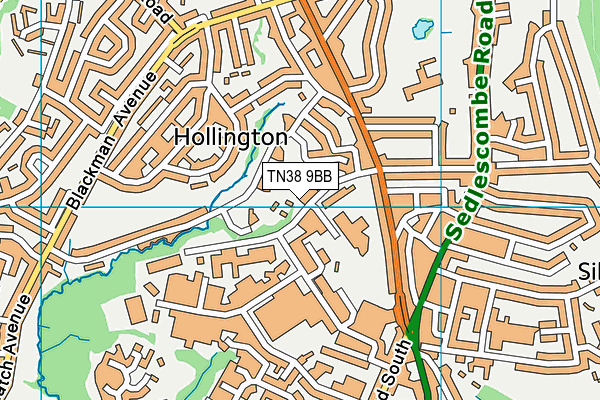 TN38 9BB map - OS VectorMap District (Ordnance Survey)