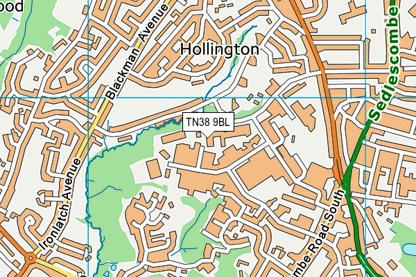 TN38 9BL map - OS VectorMap District (Ordnance Survey)