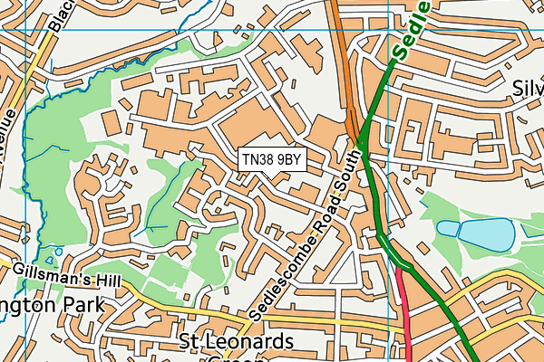 TN38 9BY map - OS VectorMap District (Ordnance Survey)