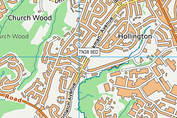 TN38 9ED map - OS VectorMap District (Ordnance Survey)
