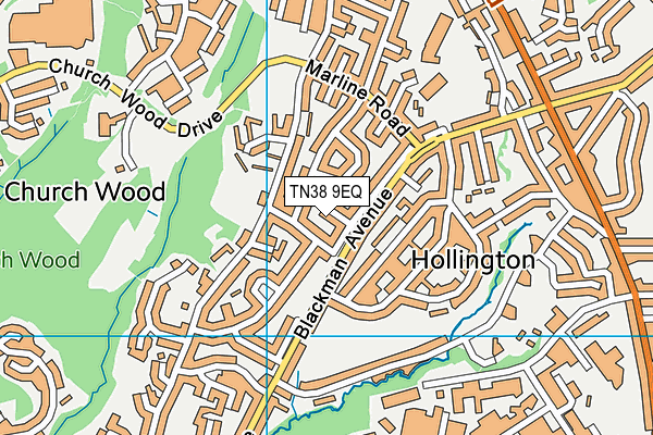 TN38 9EQ map - OS VectorMap District (Ordnance Survey)