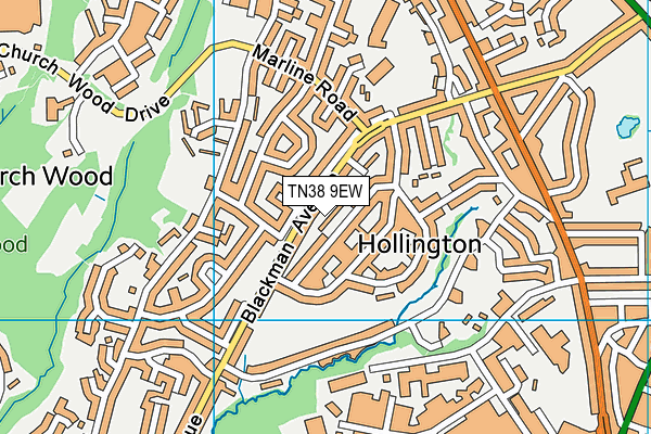 TN38 9EW map - OS VectorMap District (Ordnance Survey)