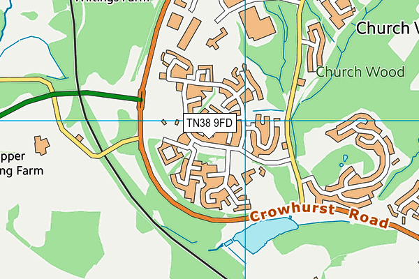 TN38 9FD map - OS VectorMap District (Ordnance Survey)