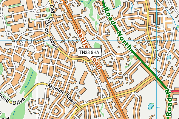 TN38 9HA map - OS VectorMap District (Ordnance Survey)