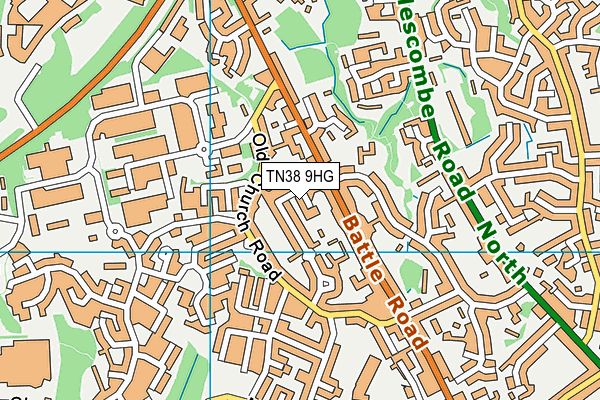 TN38 9HG map - OS VectorMap District (Ordnance Survey)