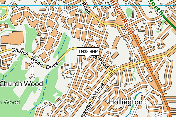 TN38 9HP map - OS VectorMap District (Ordnance Survey)